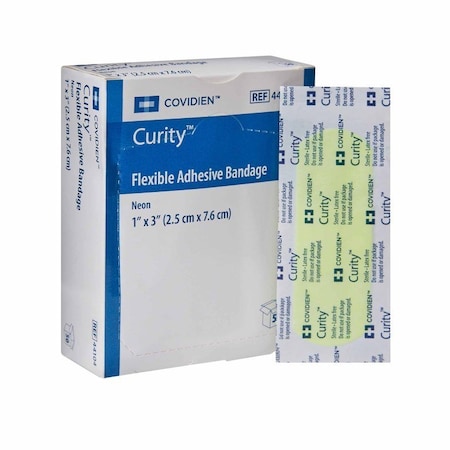 Curity Adhesive Strip 1 X 3 Inch Fabric Rectangle Neon Sterile, 50PK 44104-